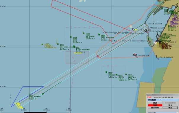 Monitor the dynamic status of vessels in Mailiao Port area in combination with radar, electronic marine chart and AIS